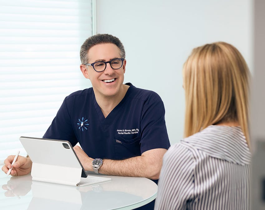 Dr. Bloom with patient