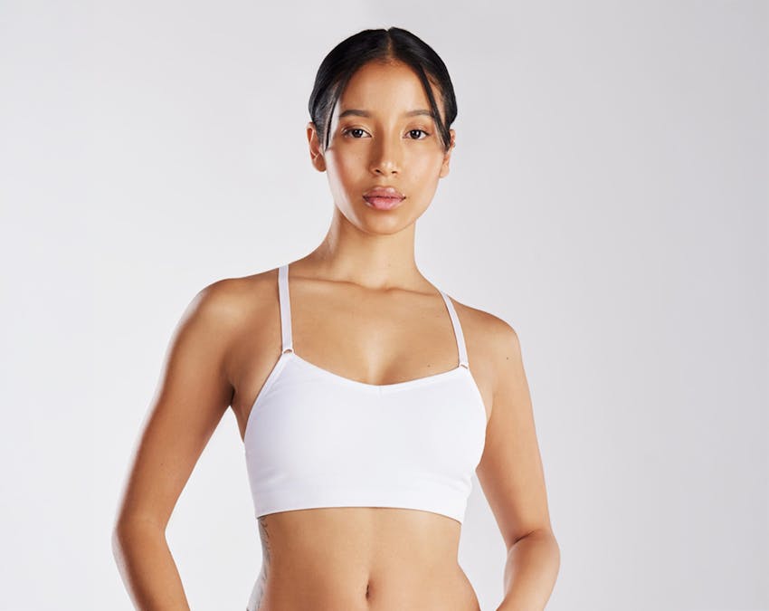 woman in white top