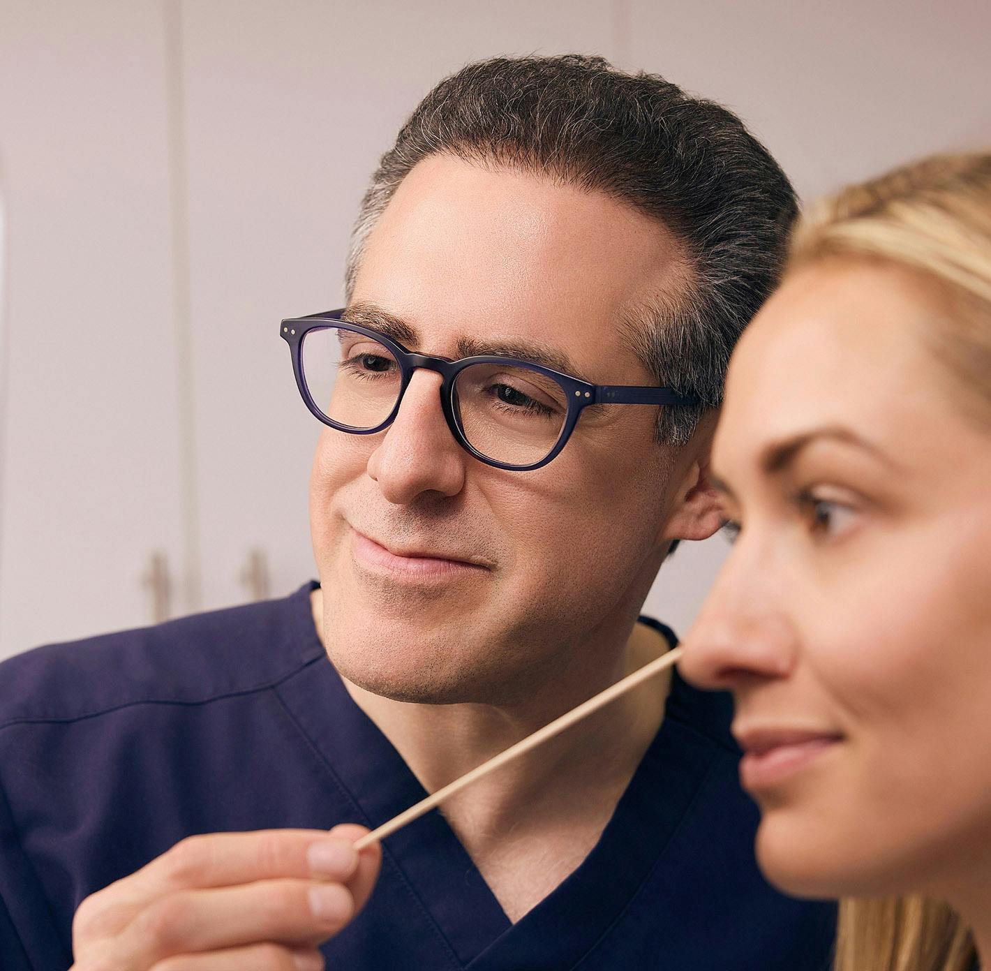 Dr. Bloom with patient