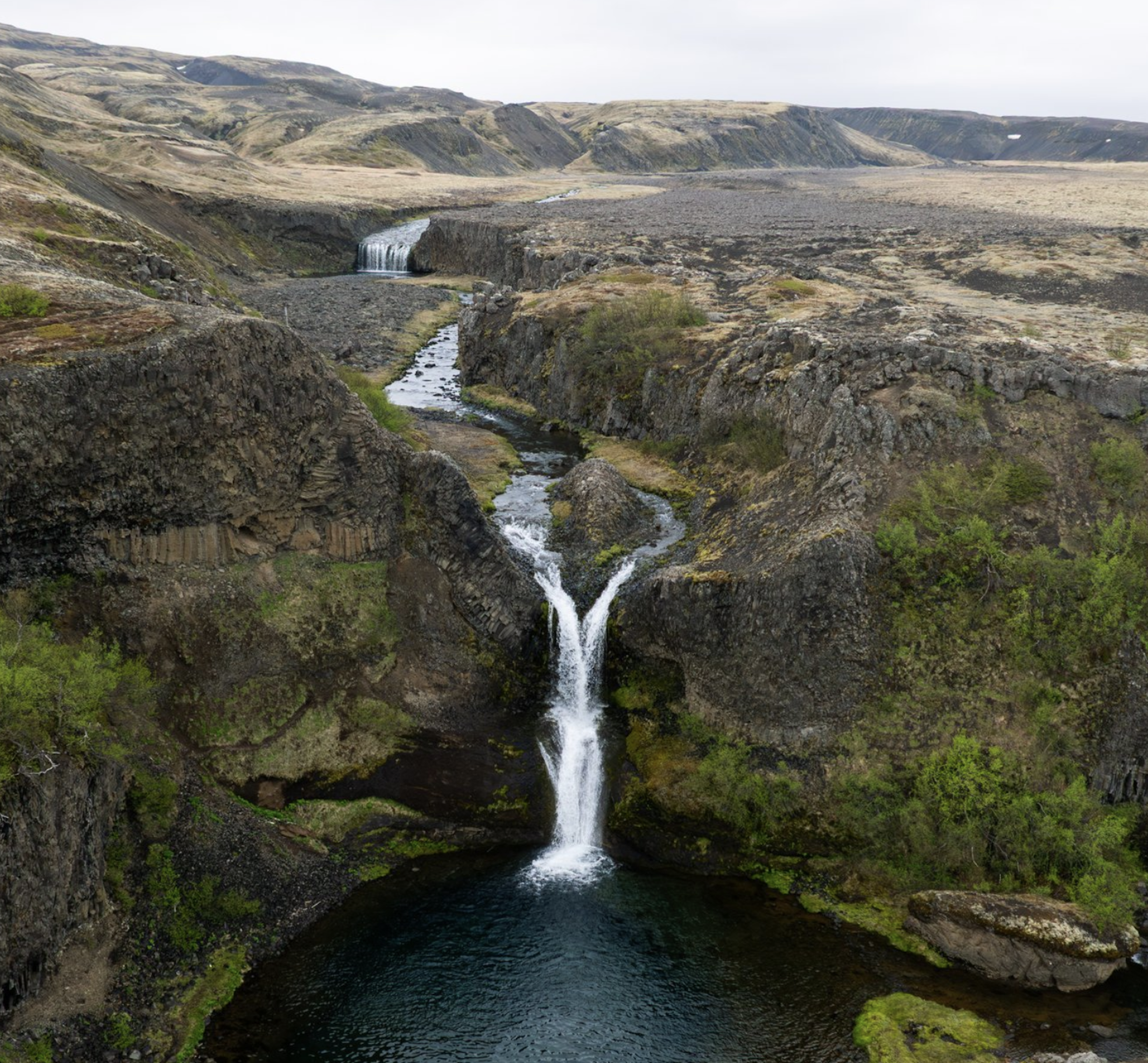 A waterfall in Gjáin