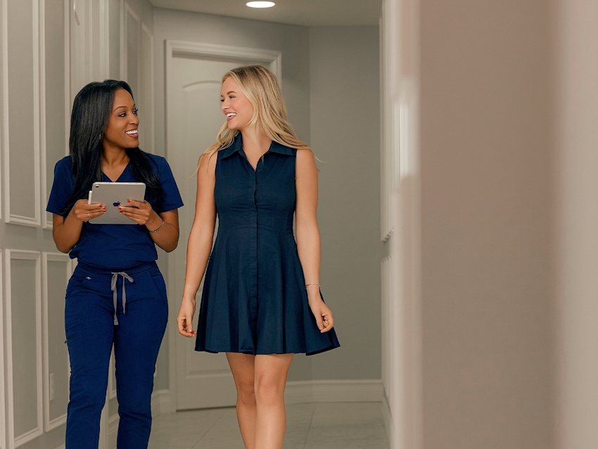 dr walking with patient