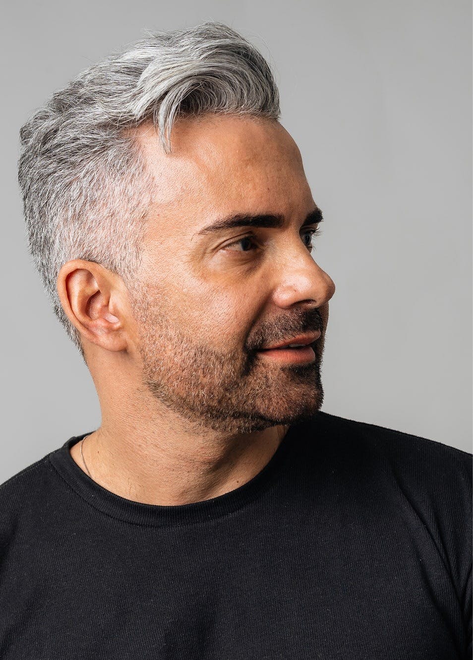 man with grey hair