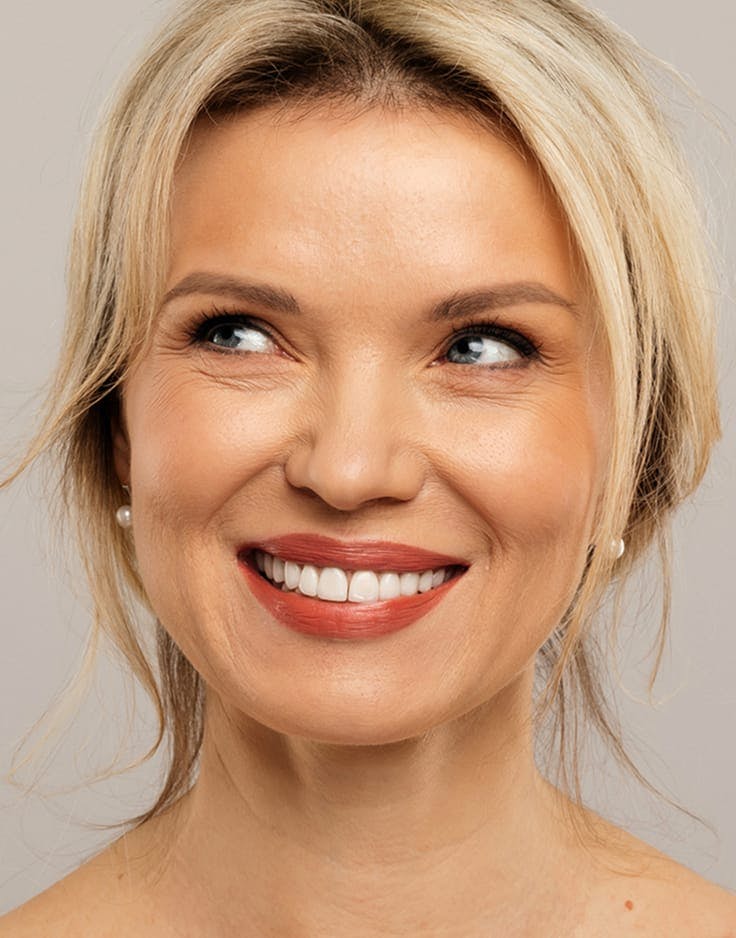 smiling blonde woman