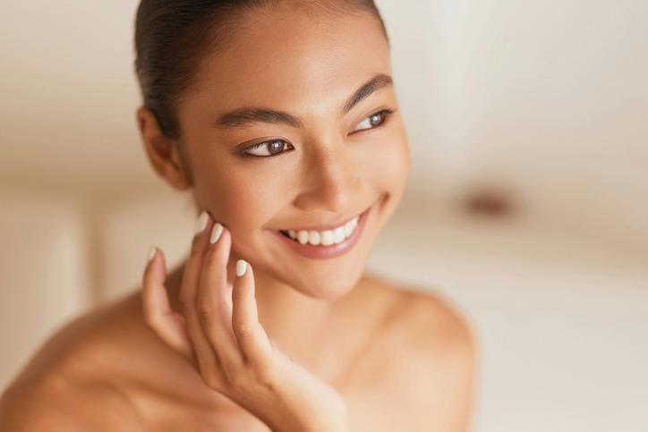 woman with glowing skin