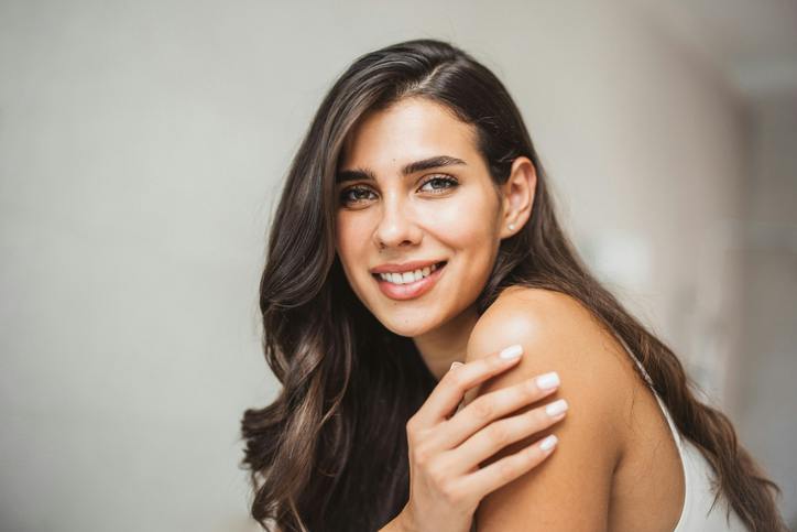 woman with long brown hair