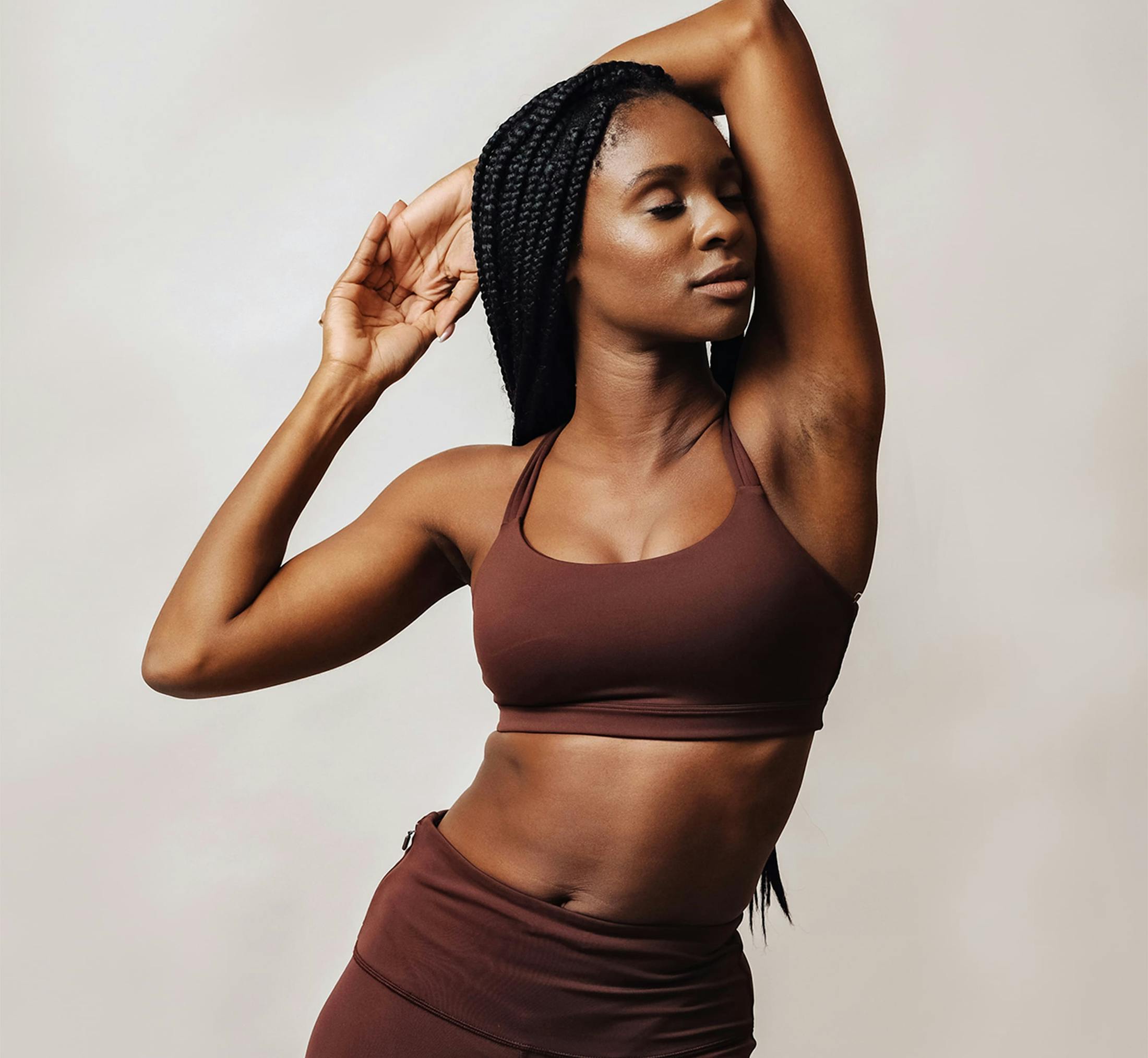 Woman with her arms up