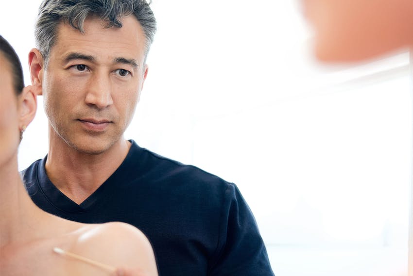 Doctor and patient during consultation