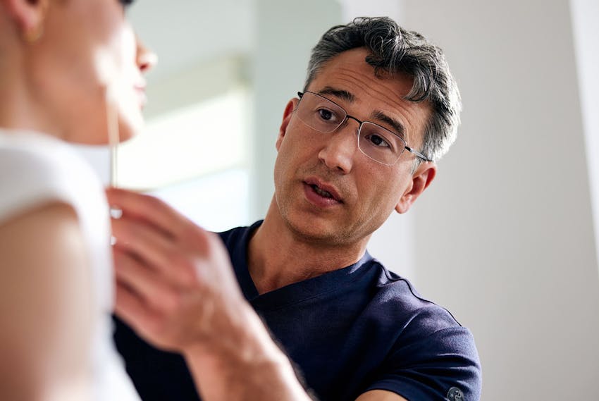 Doctor treating patient