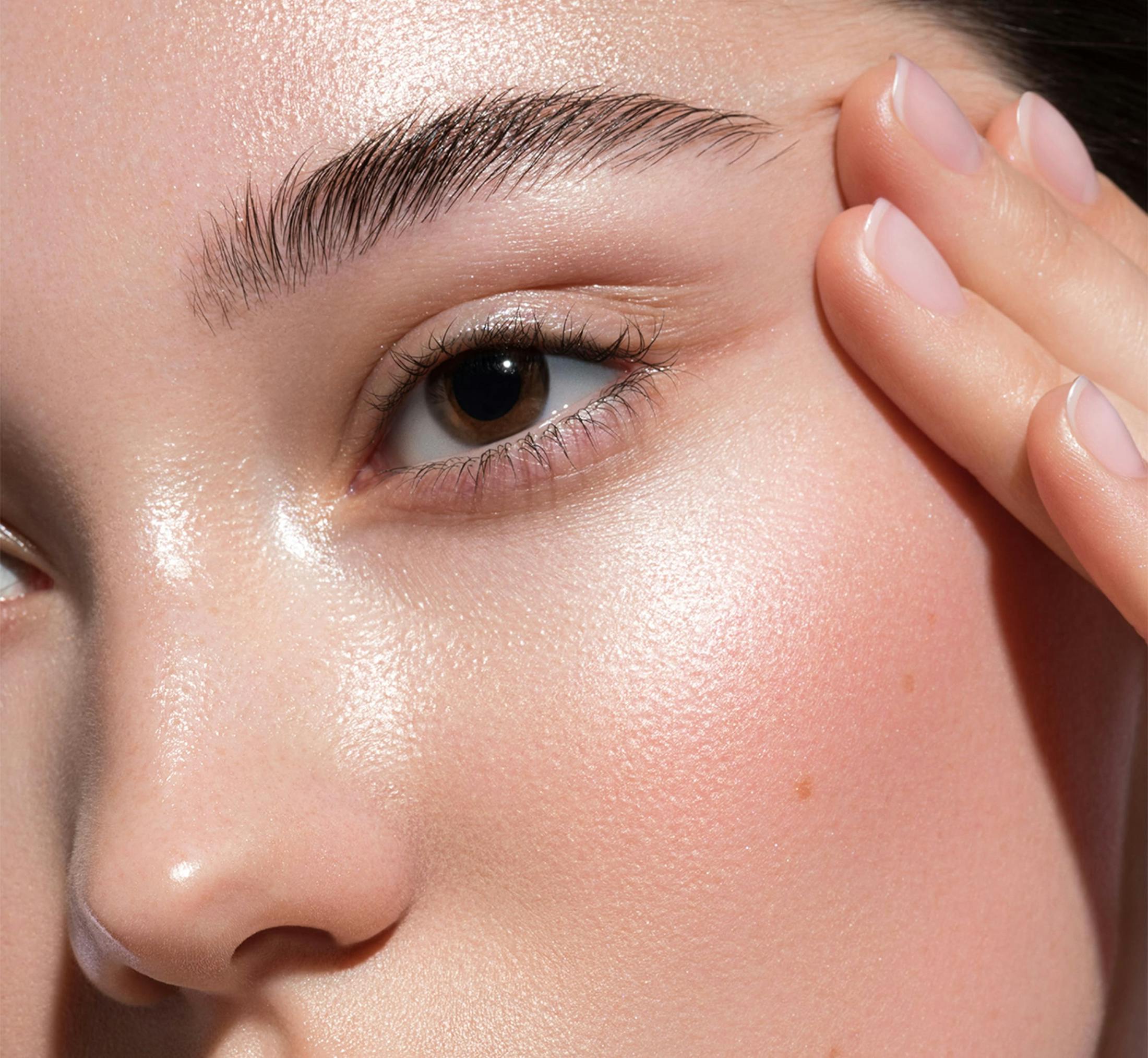 Close up of womans eye and cheek