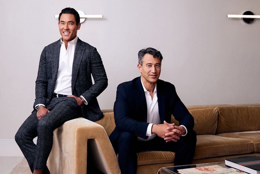 Two doctors sitting on a couch