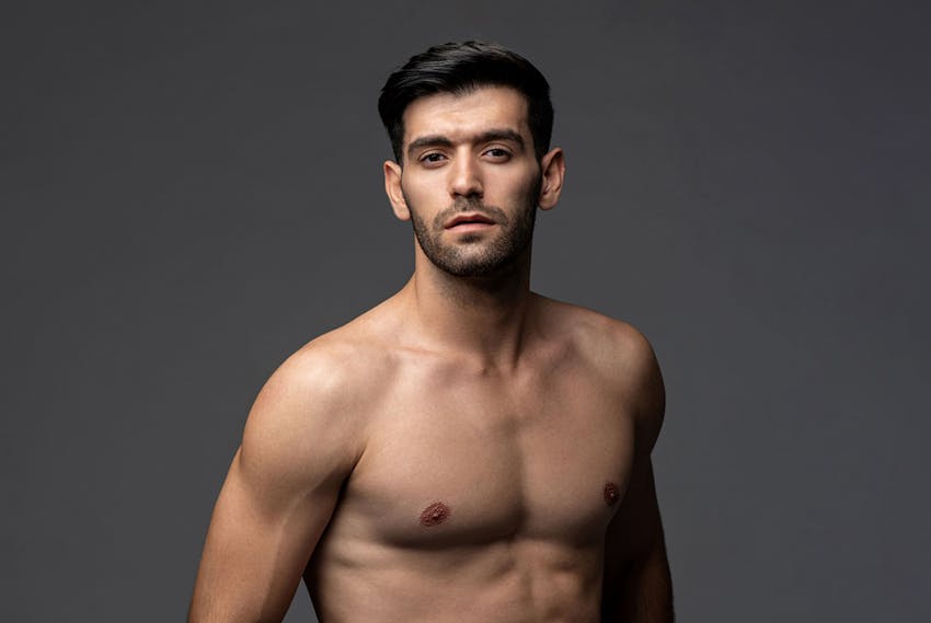 Shirtless man