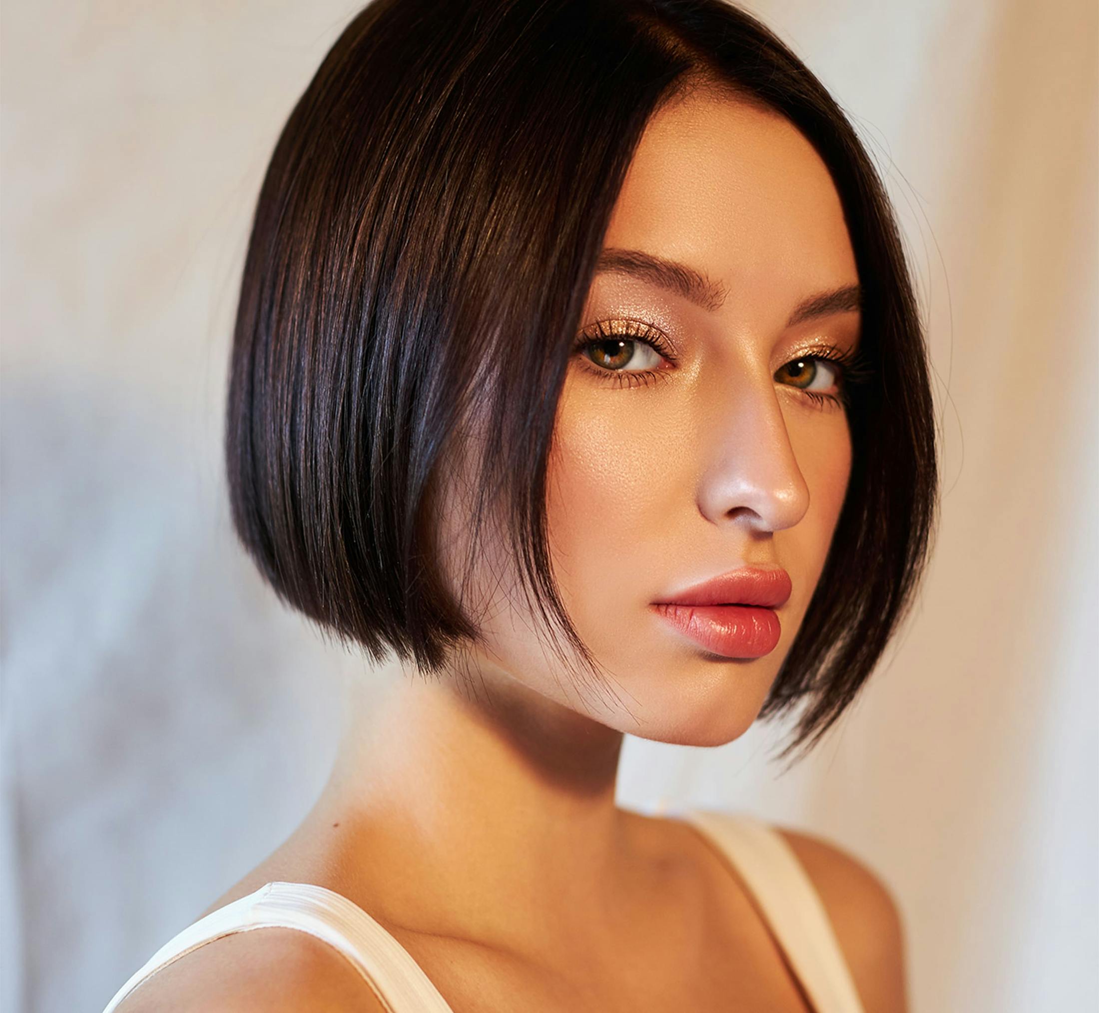 Woman with bob cut