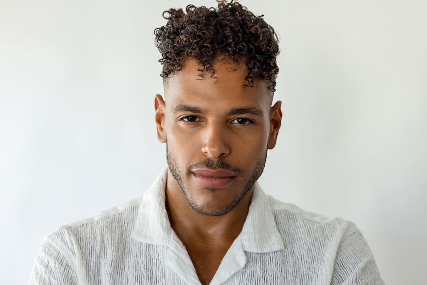 Man in collared shirt