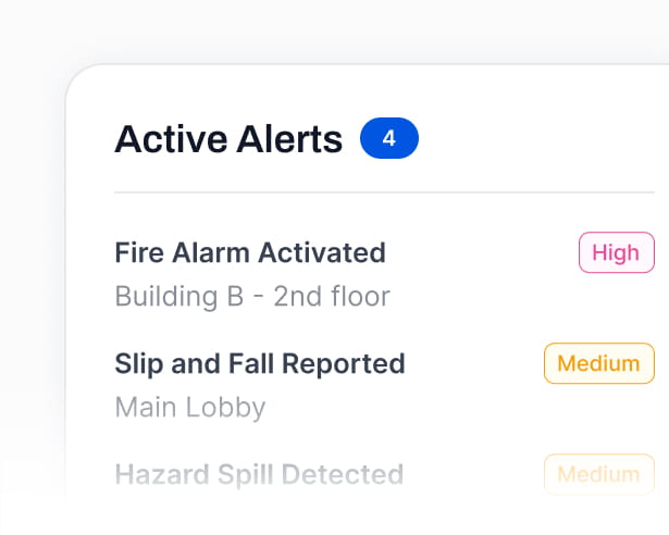 Active alerts list preview