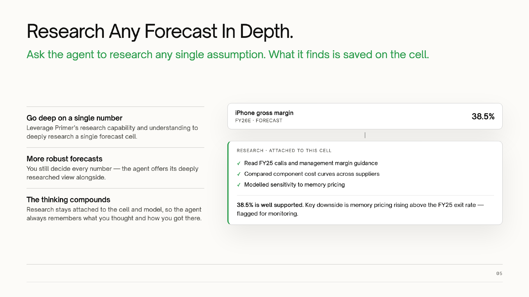 Any forecast can become a researched assumption.