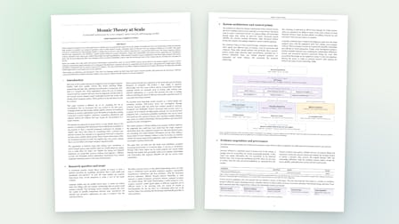 The first two pages of the Mosaic Theory at Scale working paper, shown side by side