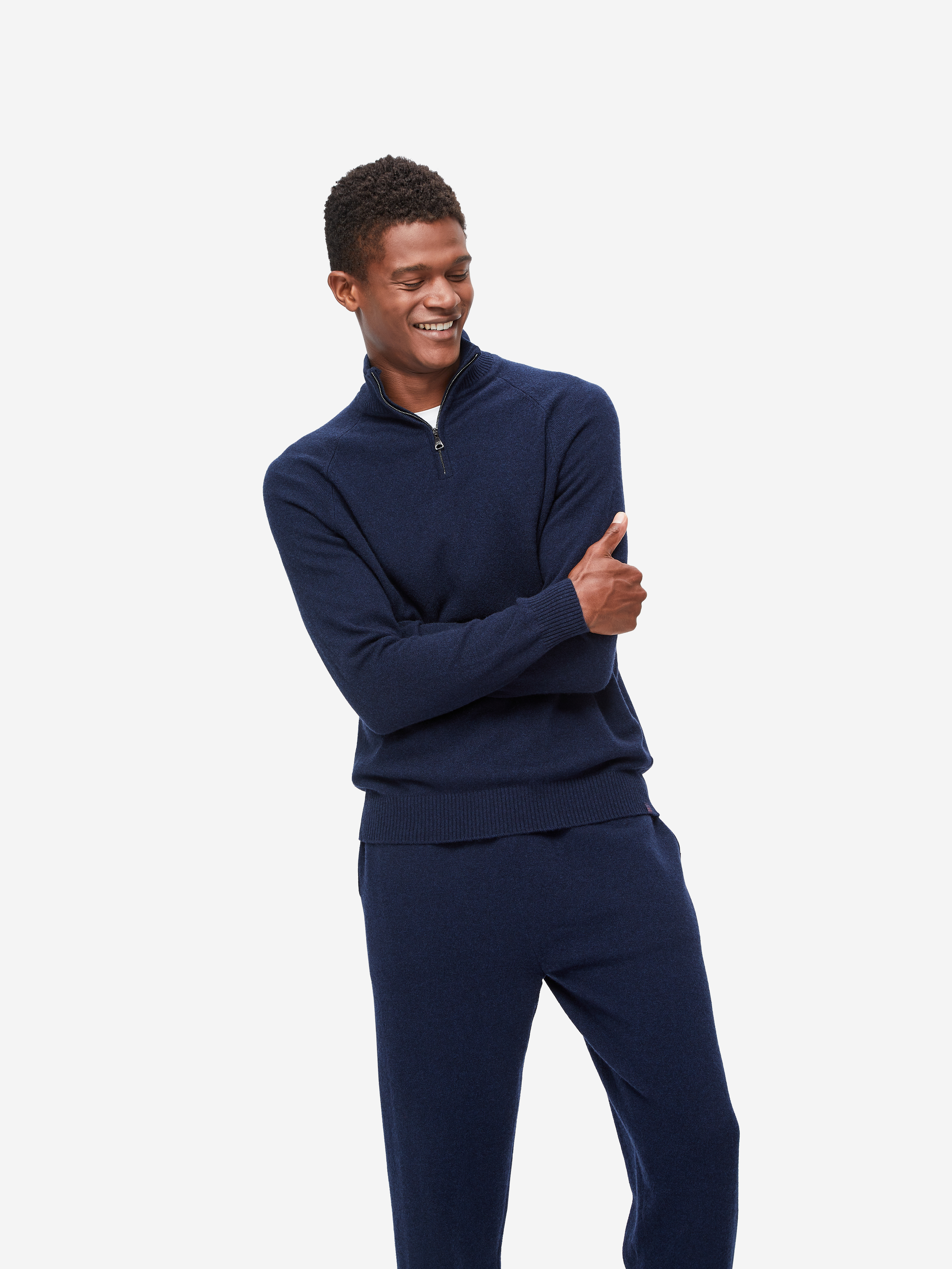 Mens navy deals half zip sweater