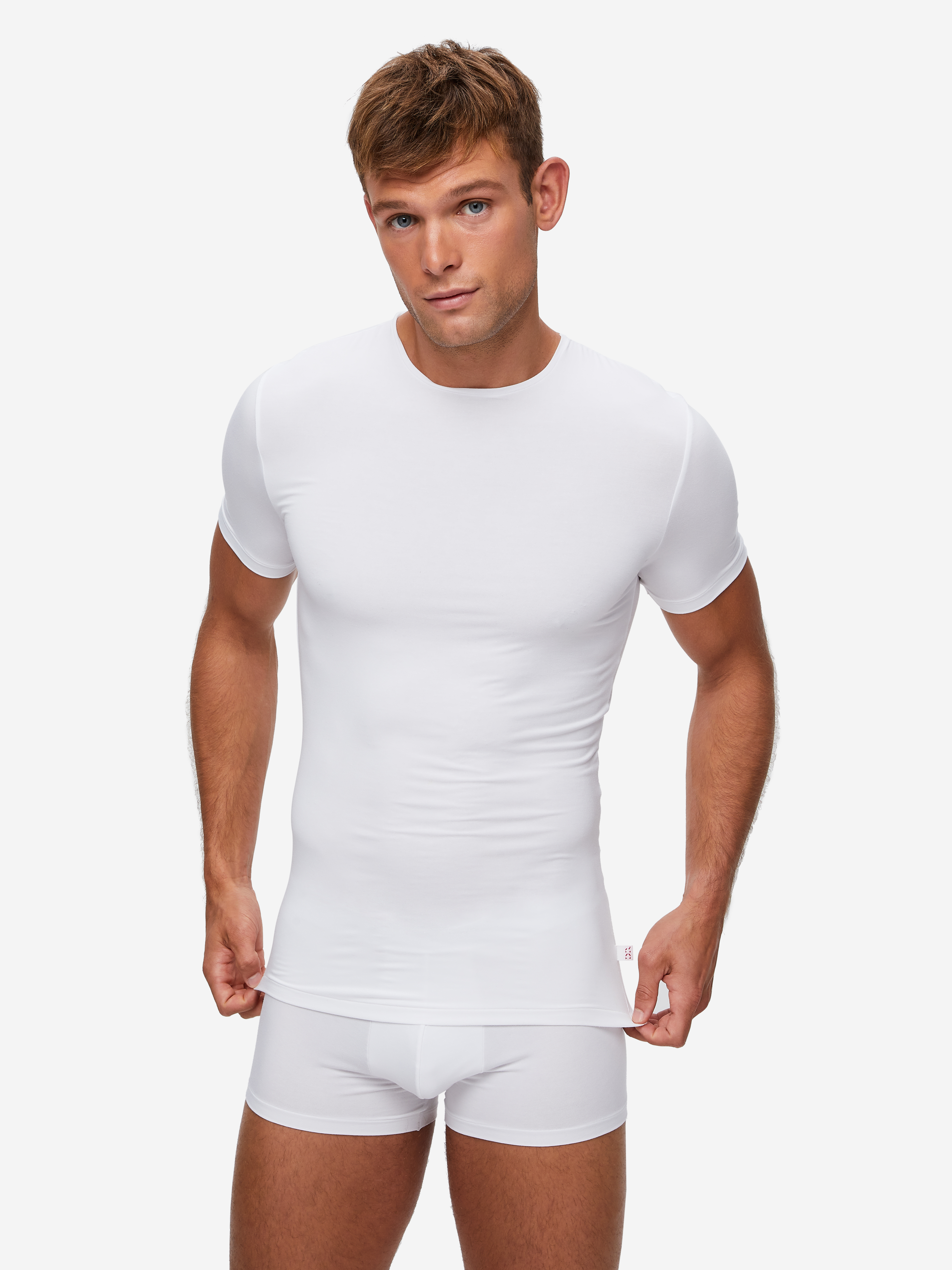 Alex Micro Modal Stretch White Men's Underwear T-Shirt