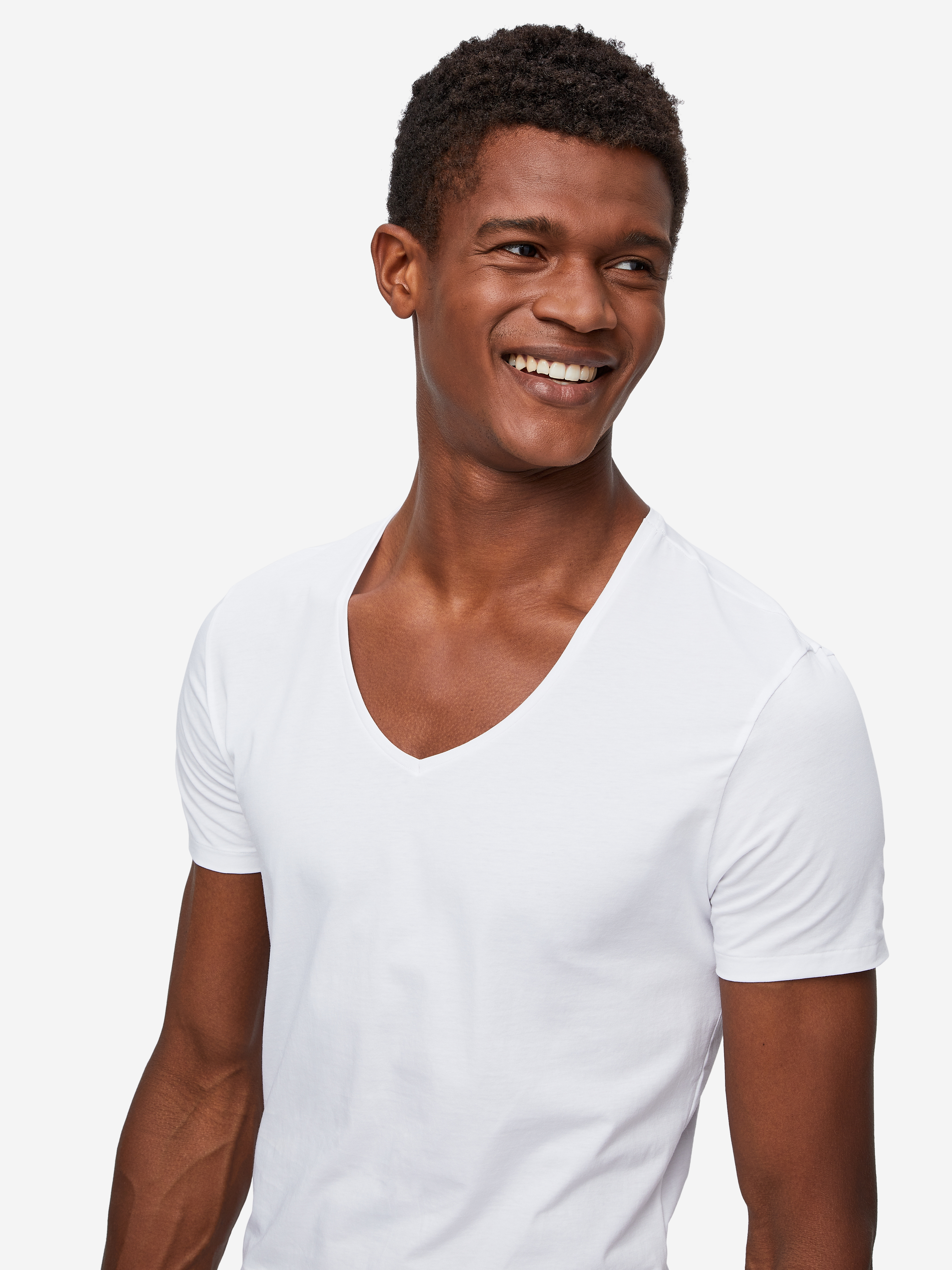 Men s Underwear V Neck T Shirt Jack Pima Cotton Stretch White
