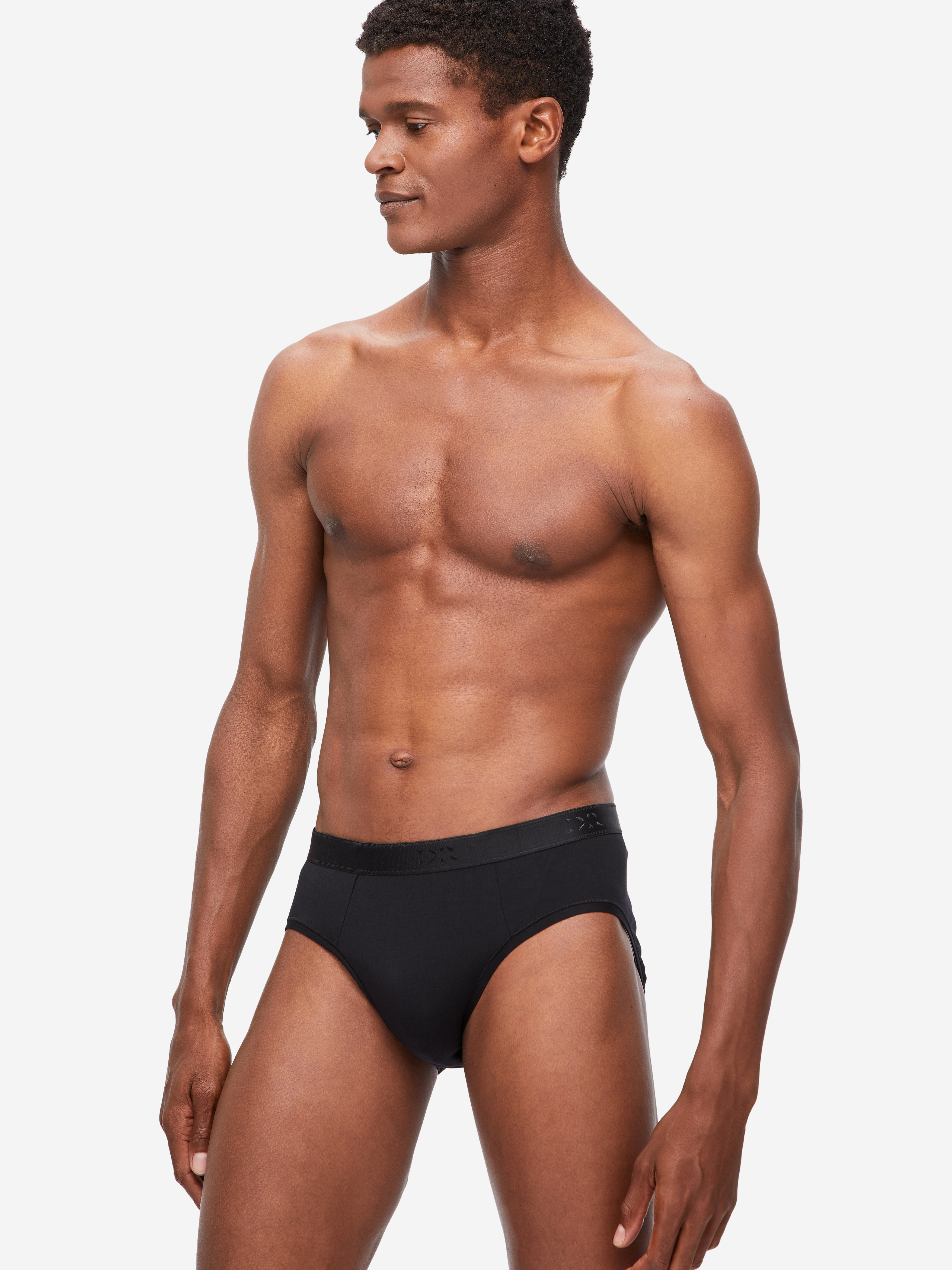 Alex Micro Modal Stretch Black Men's Mid Briefs