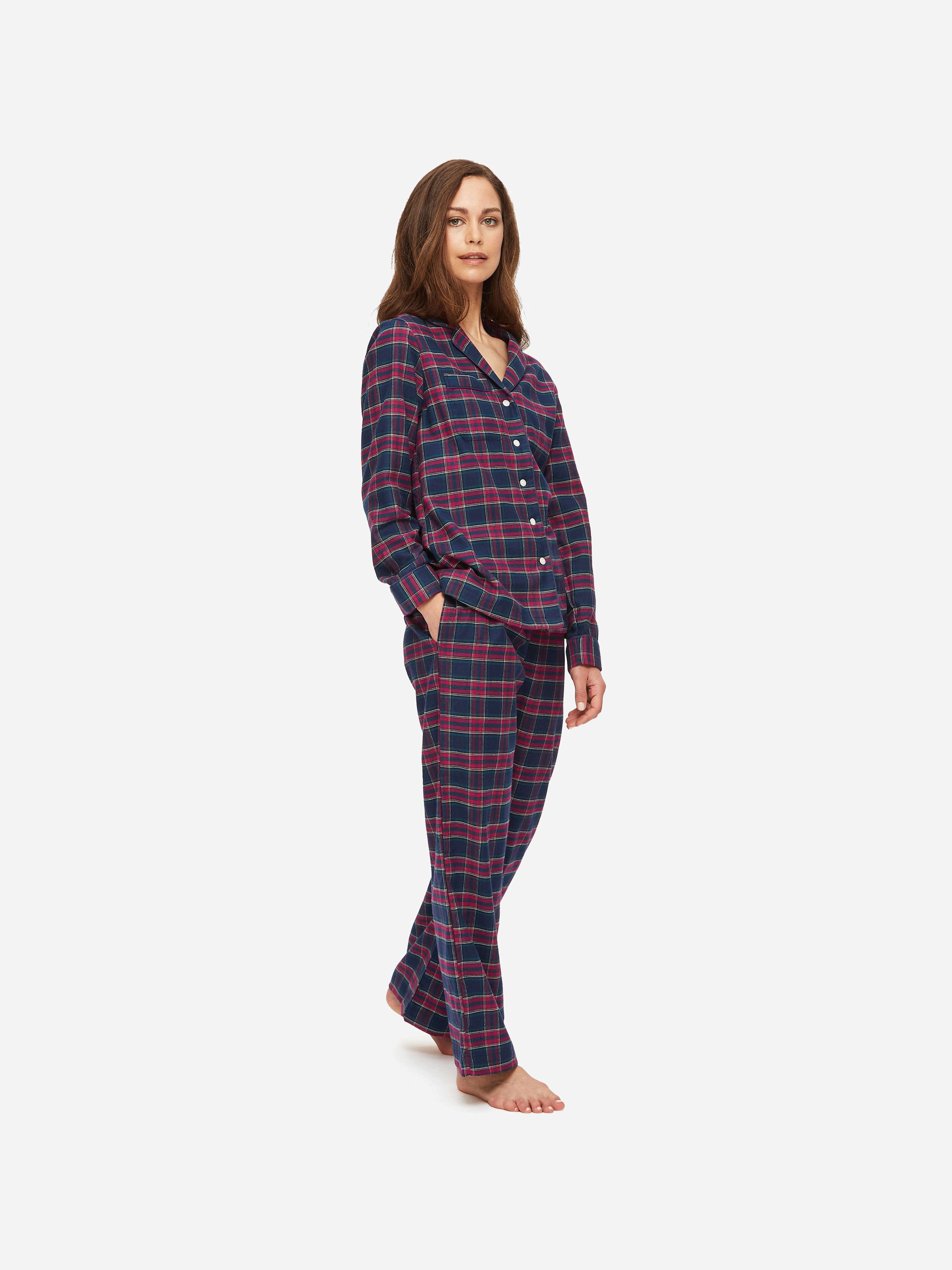 Women's Pyjamas Kelburn 35 Brushed Cotton Blue