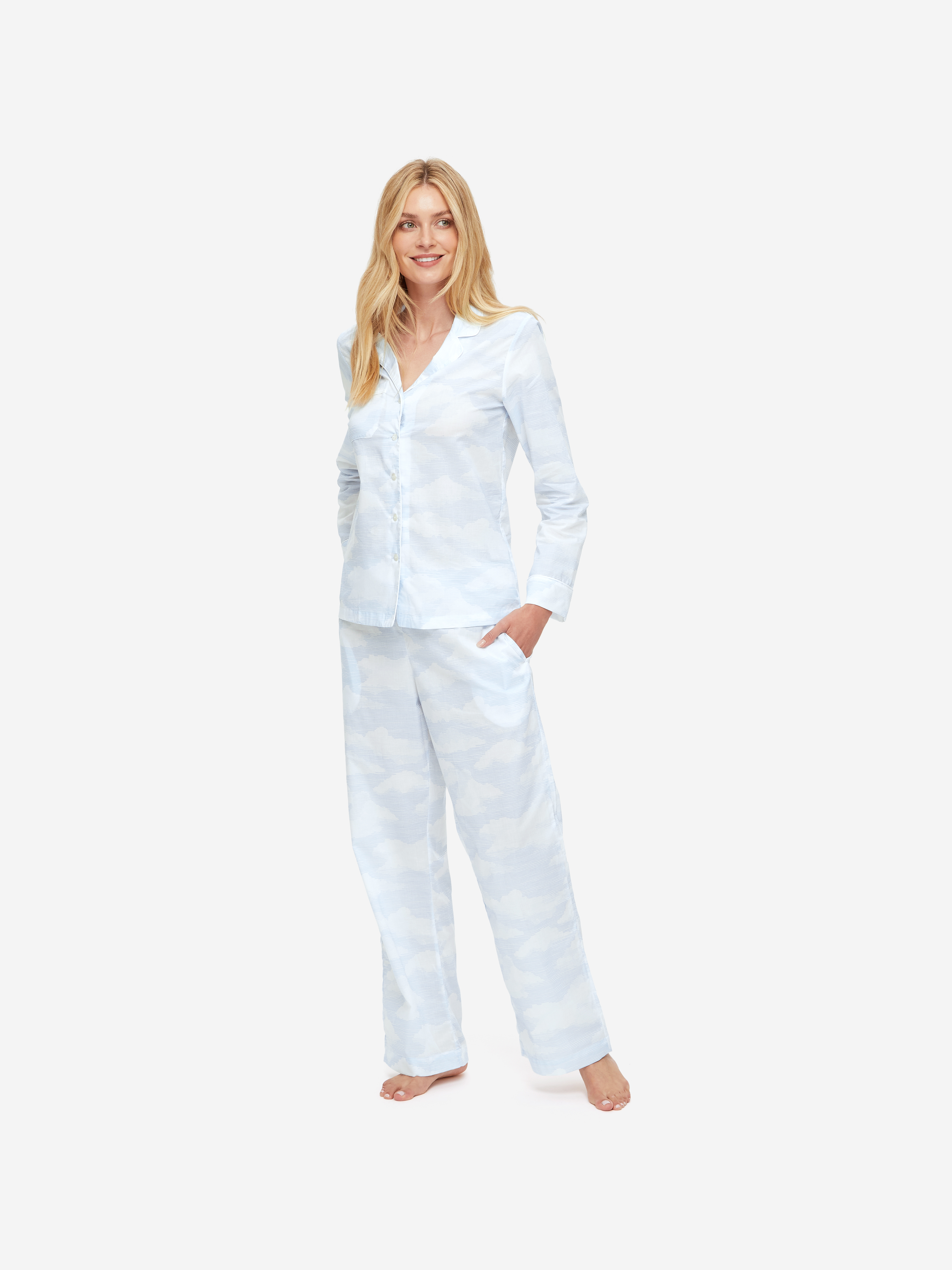 Ledbury 47 Cotton Batiste Blue Women's Pyjamas