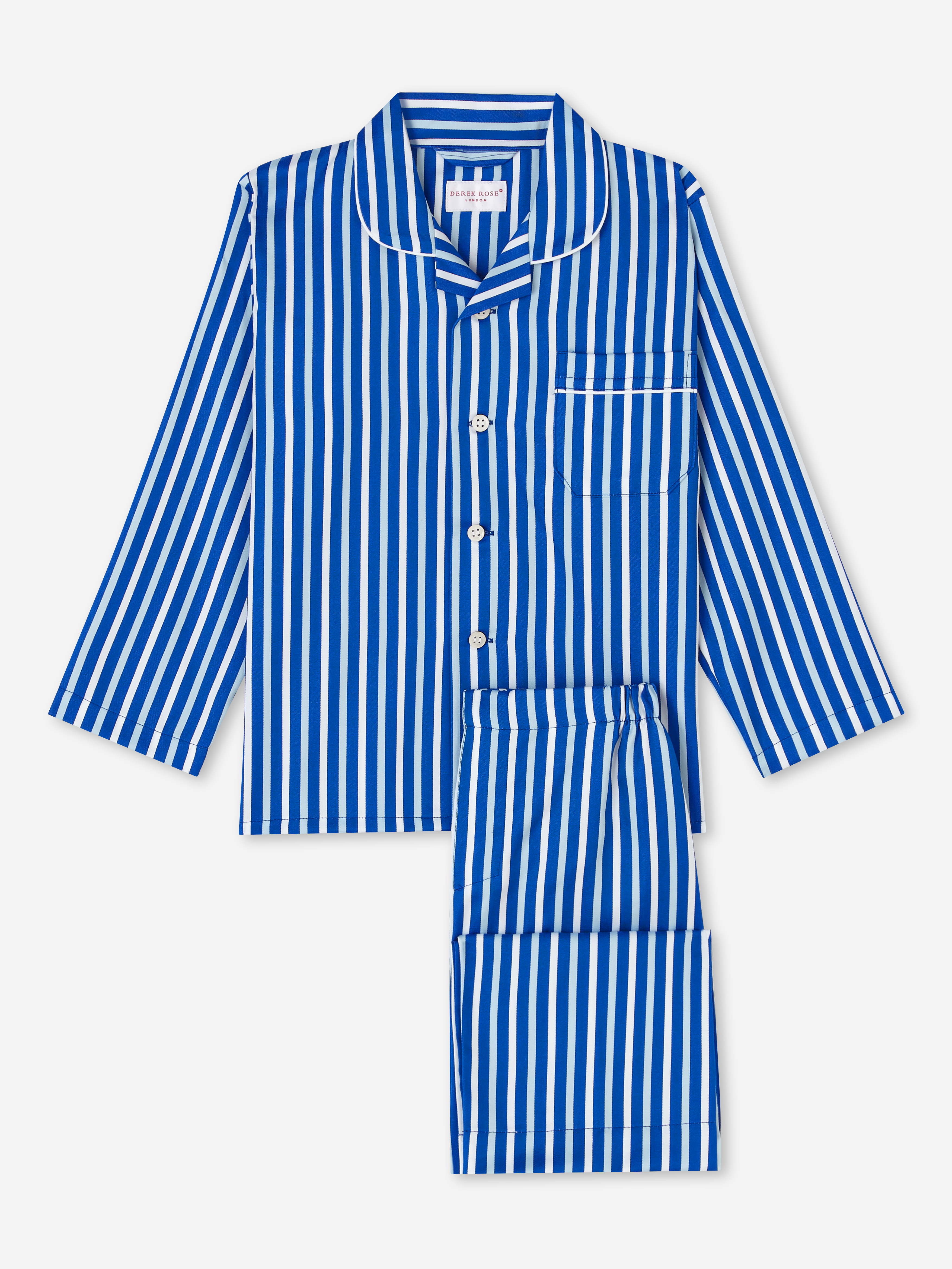 Wellington 52 Cotton Satin Blue Kids' Pyjamas
