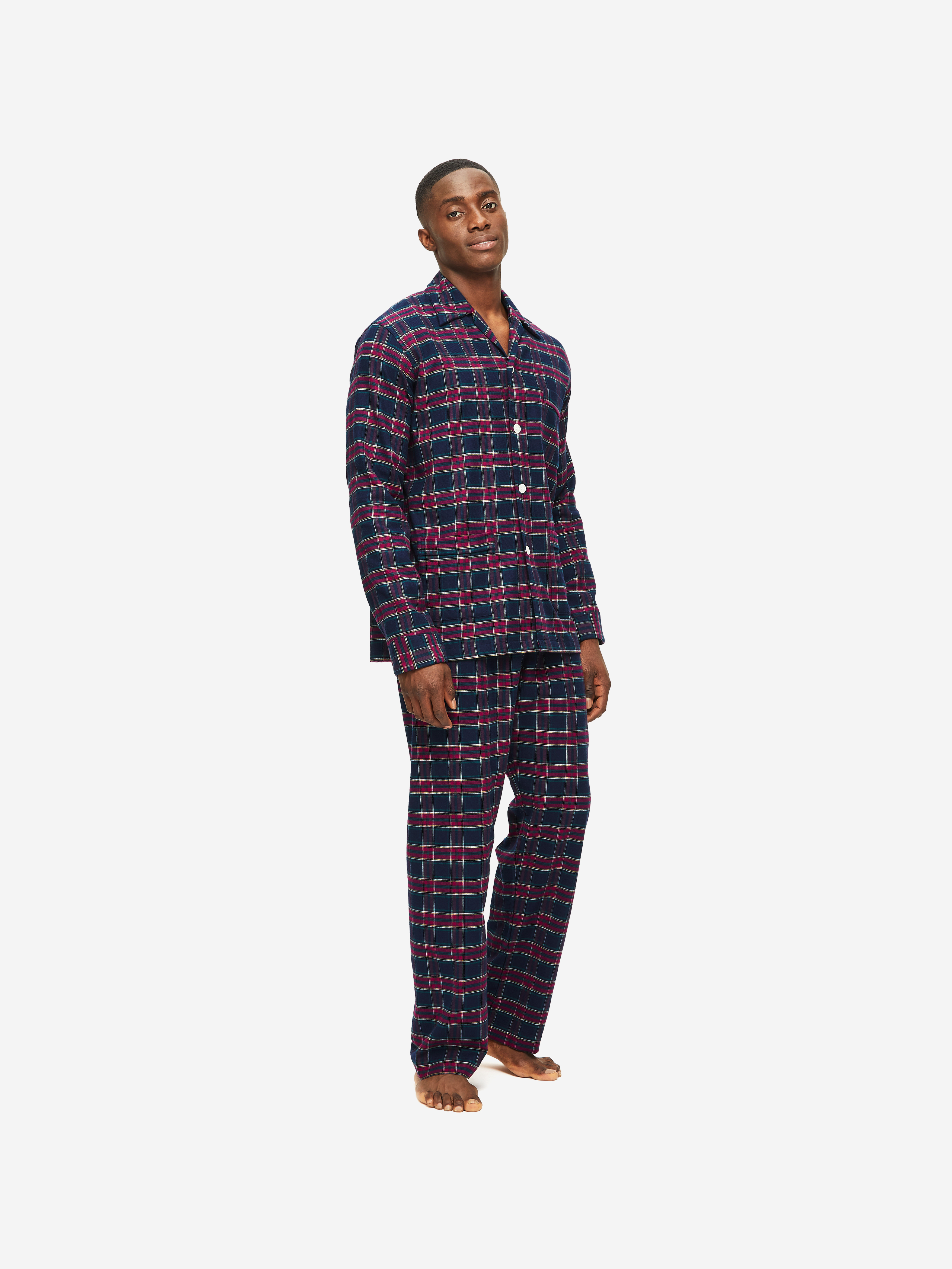 Mens brushed cotton top pyjama set