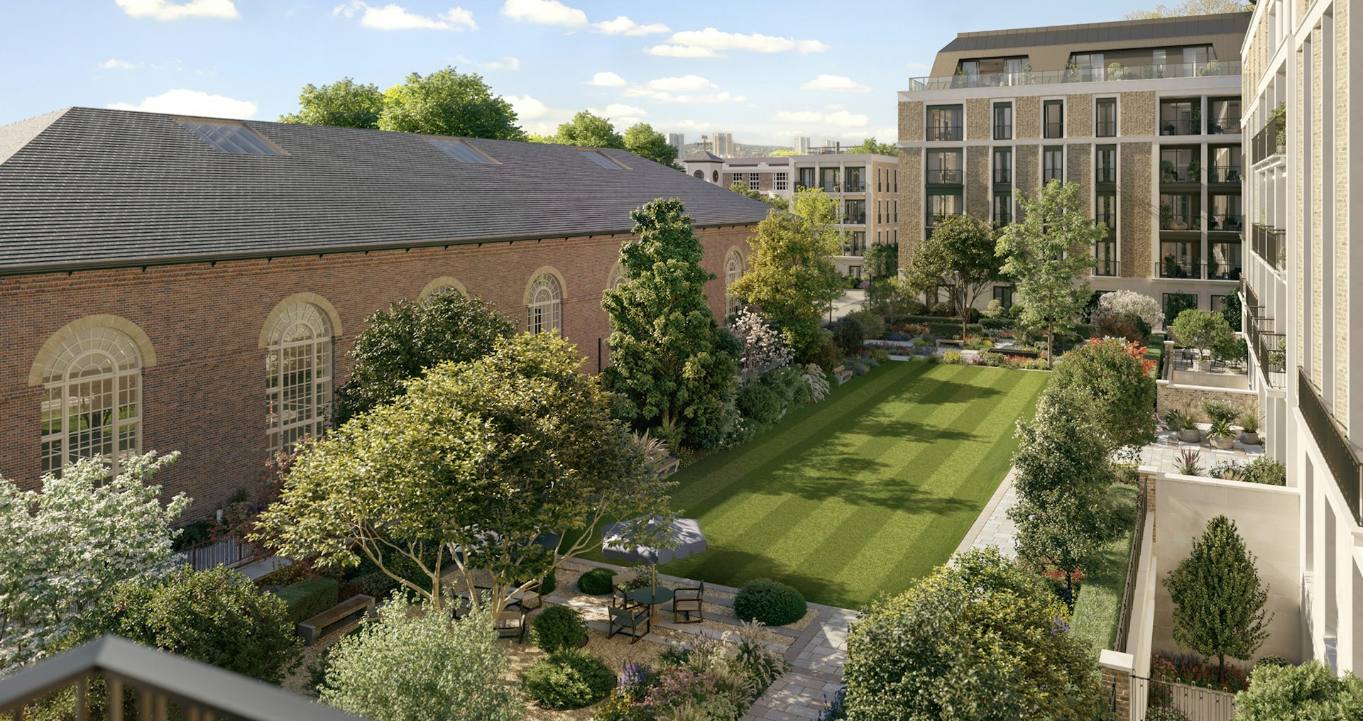 Exterior shot showing The Lawn and Riding School
