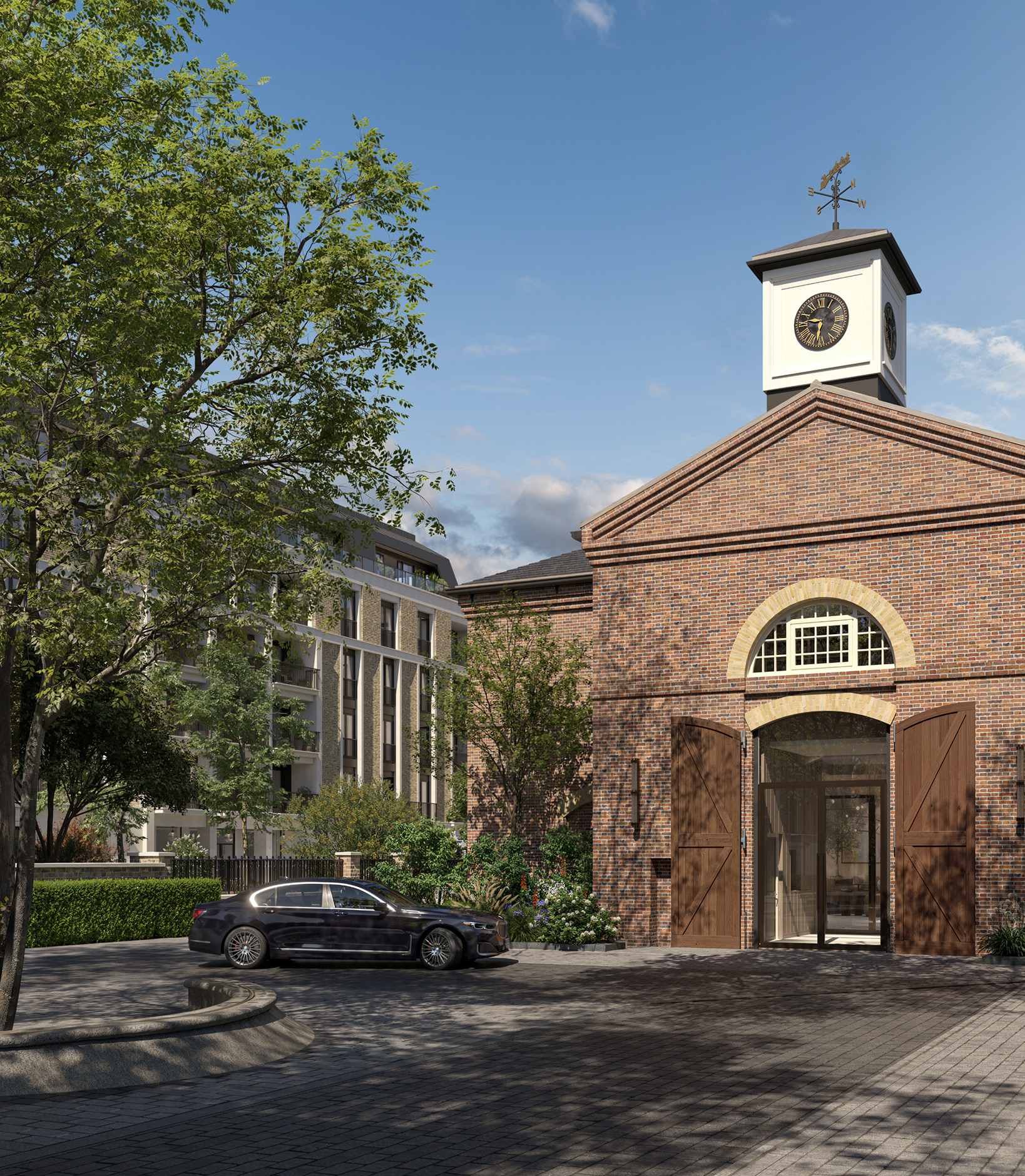 The 1825 Riding School, reimagined as The Riding Club, beside designer apartments in London at St John's Wood Square