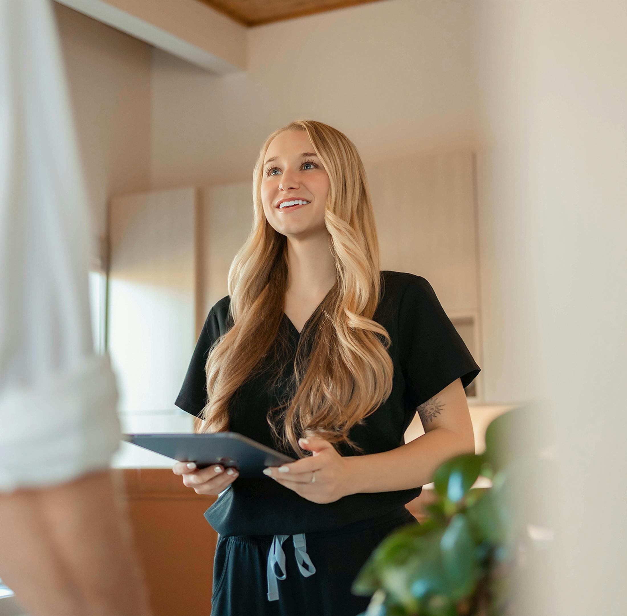Woman smiling