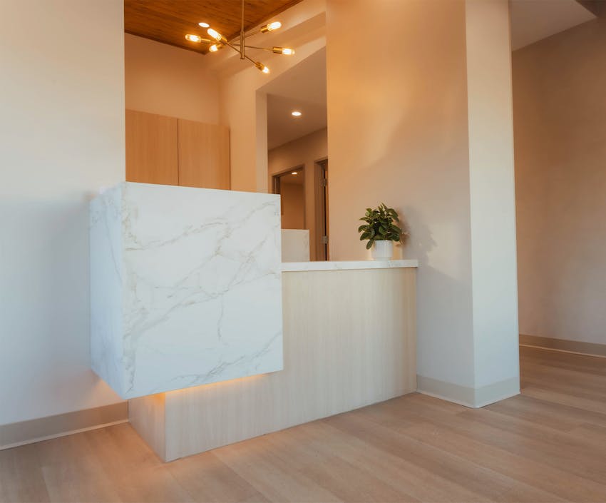 A check-in desk