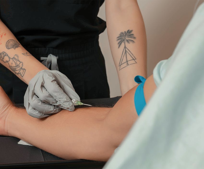 Man getting an iv put in