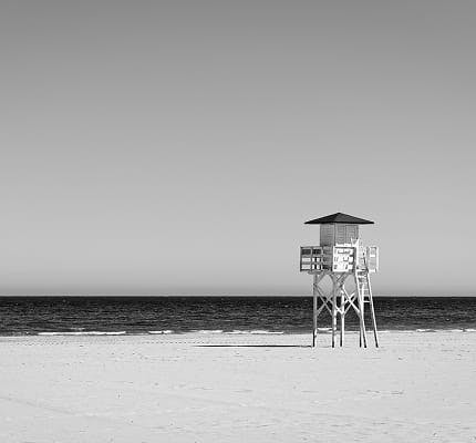 beach and lifeguard hut