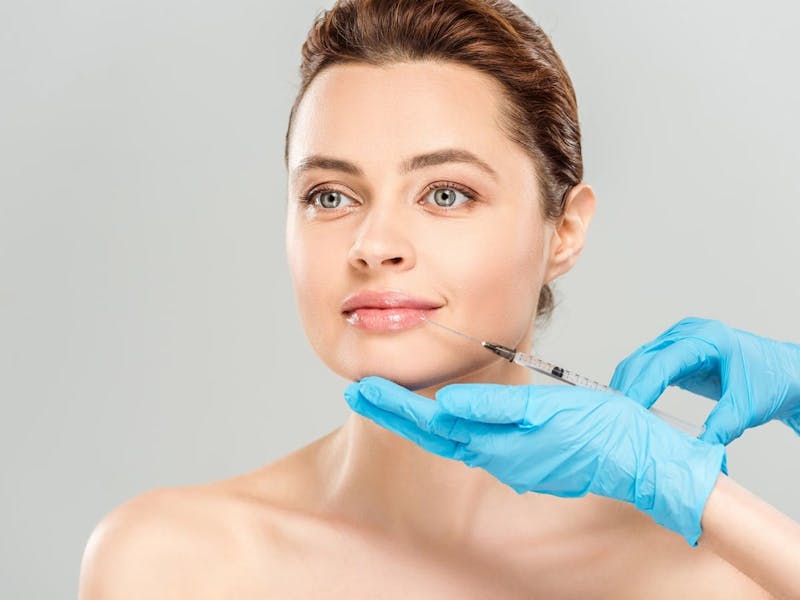 woman getting lip injection