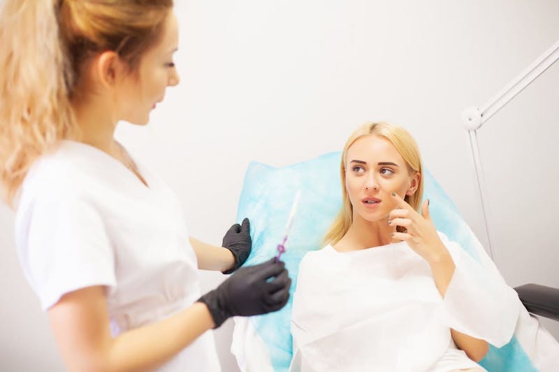 woman with doctor