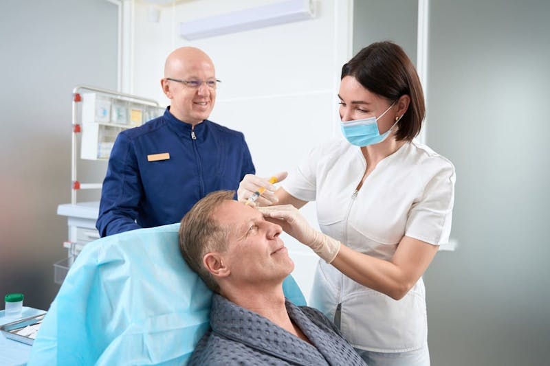 man getting botox