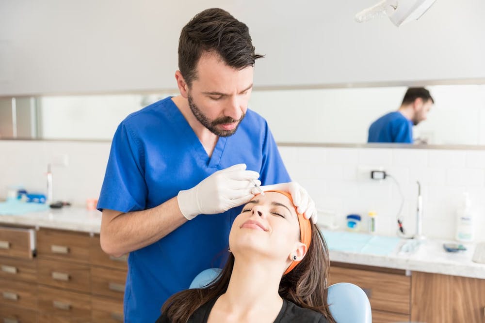 woman getting botox