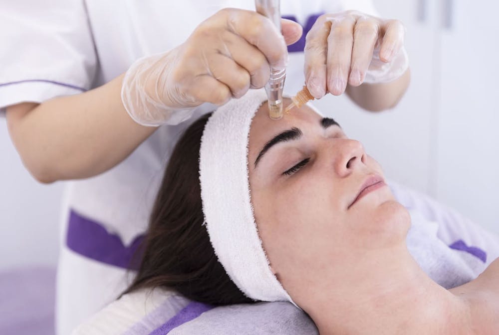 woman getting skin treatment