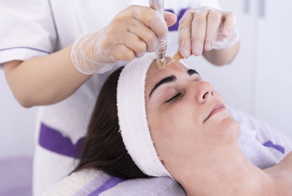 woman getting skin treatment