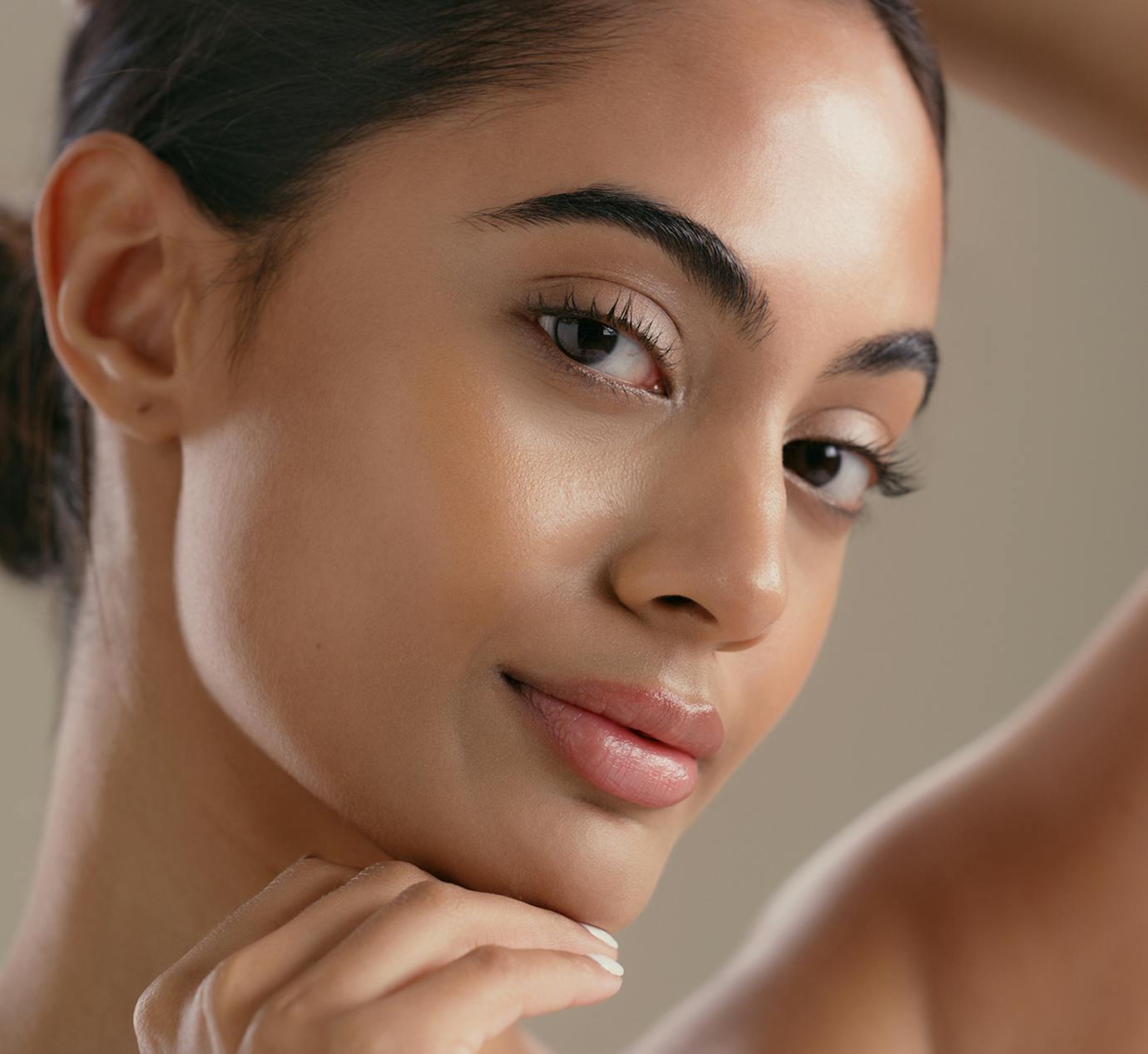 close up of womans face