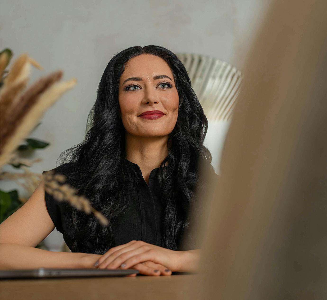 woman smiling