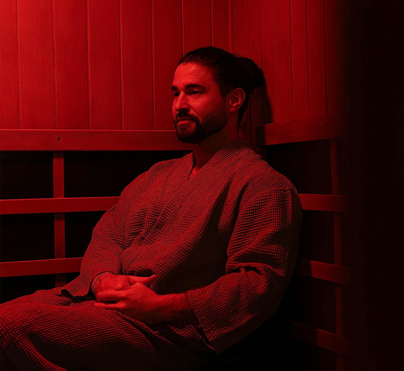 man in Infrared Sauna