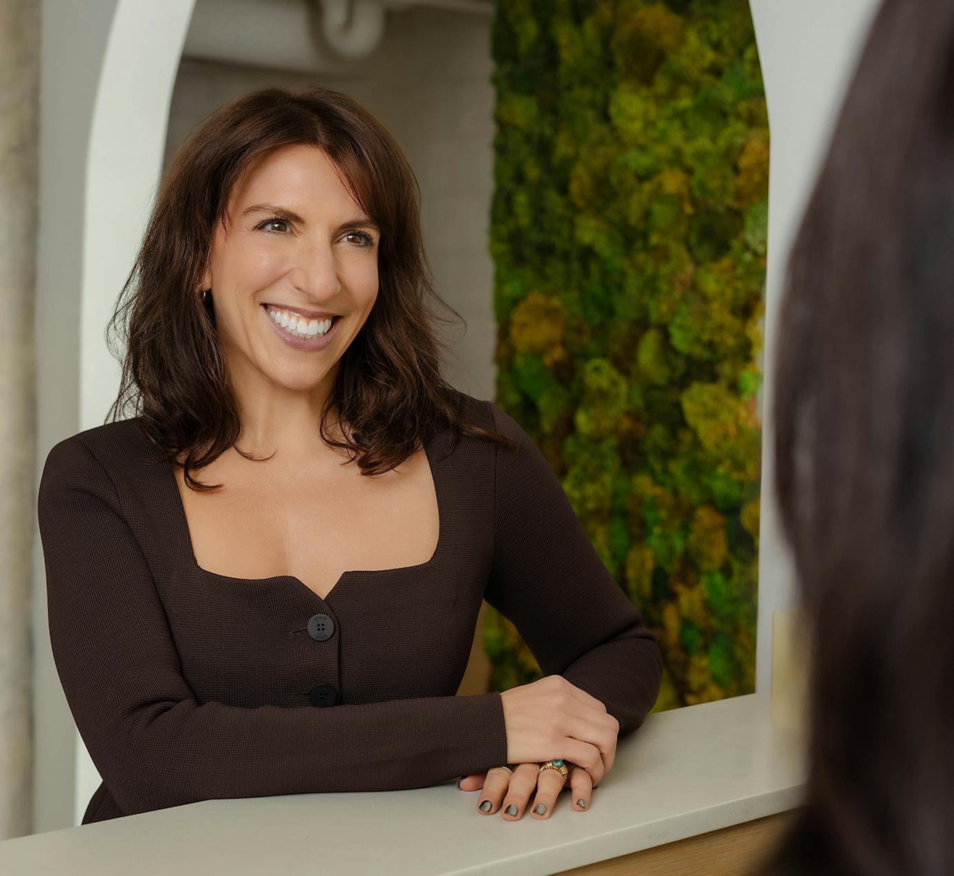 woman smiling