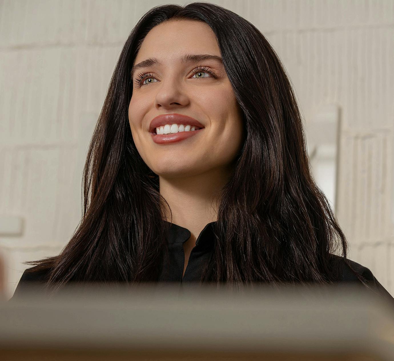 woman smiling