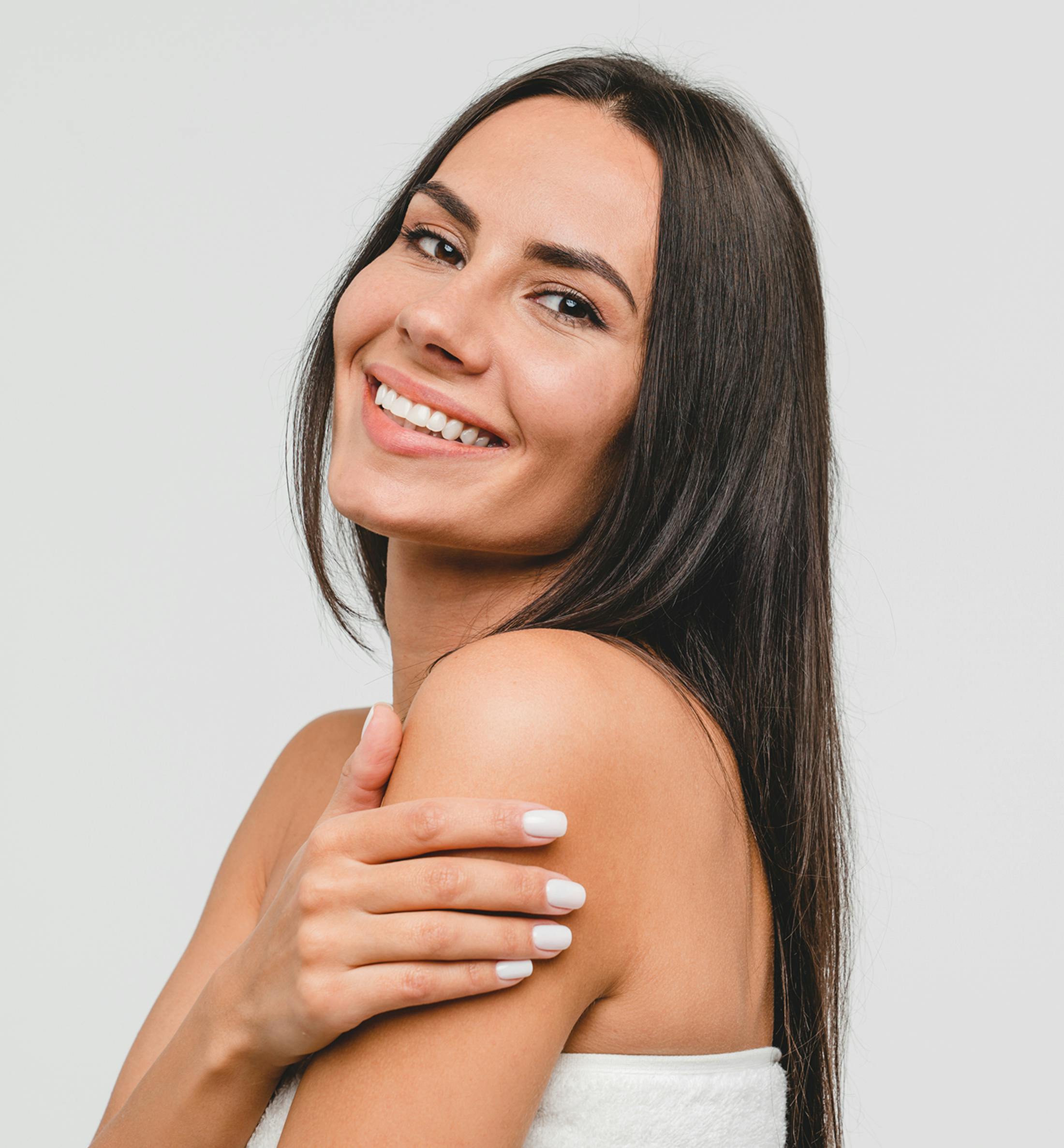 woman holding arms