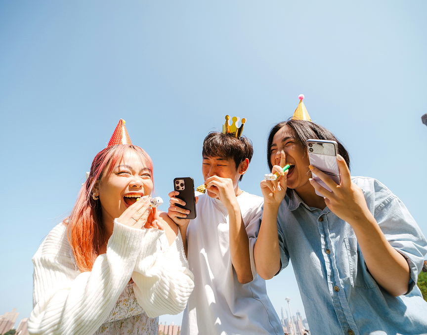 Friends smiling