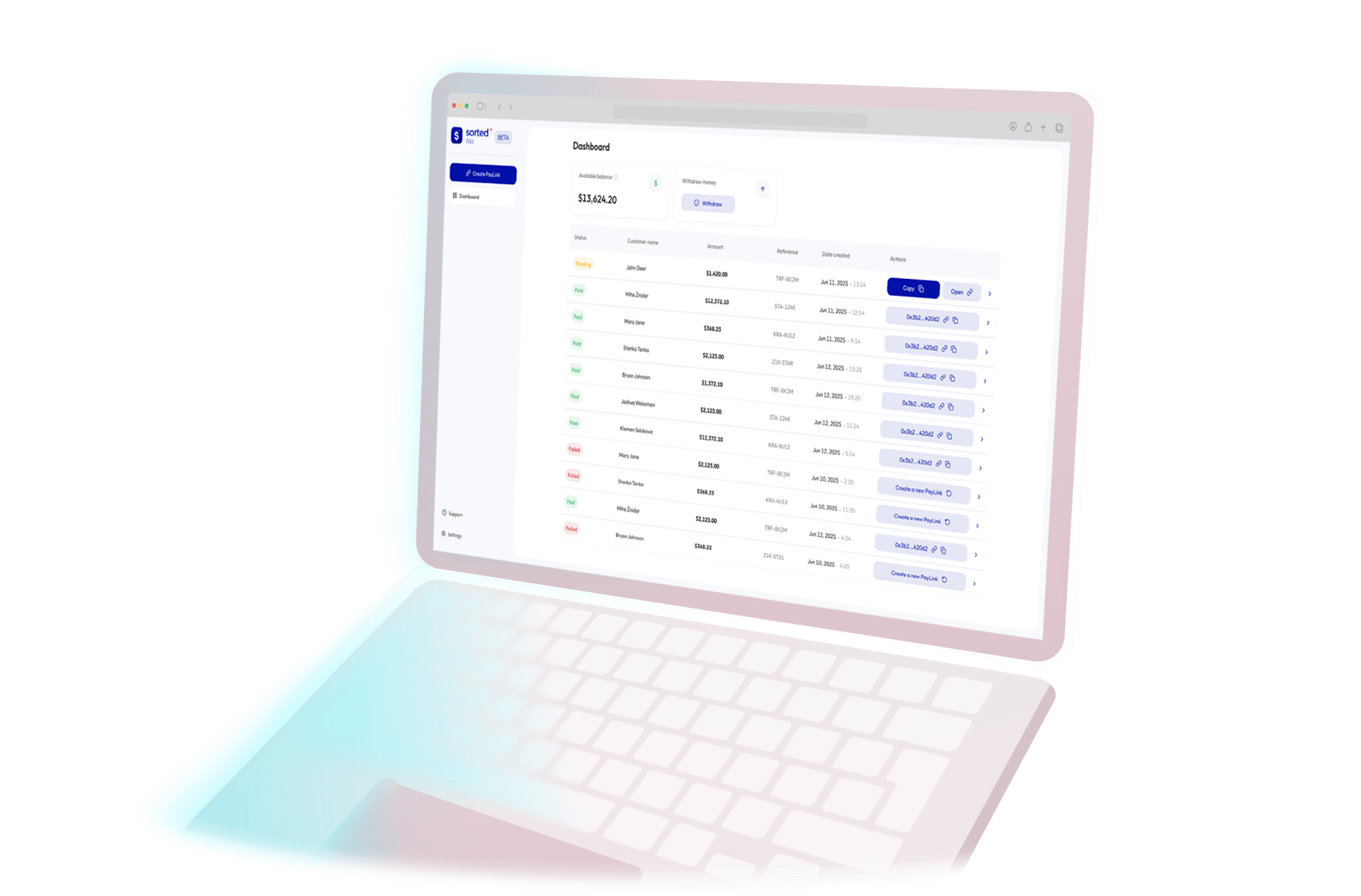 Pay screen