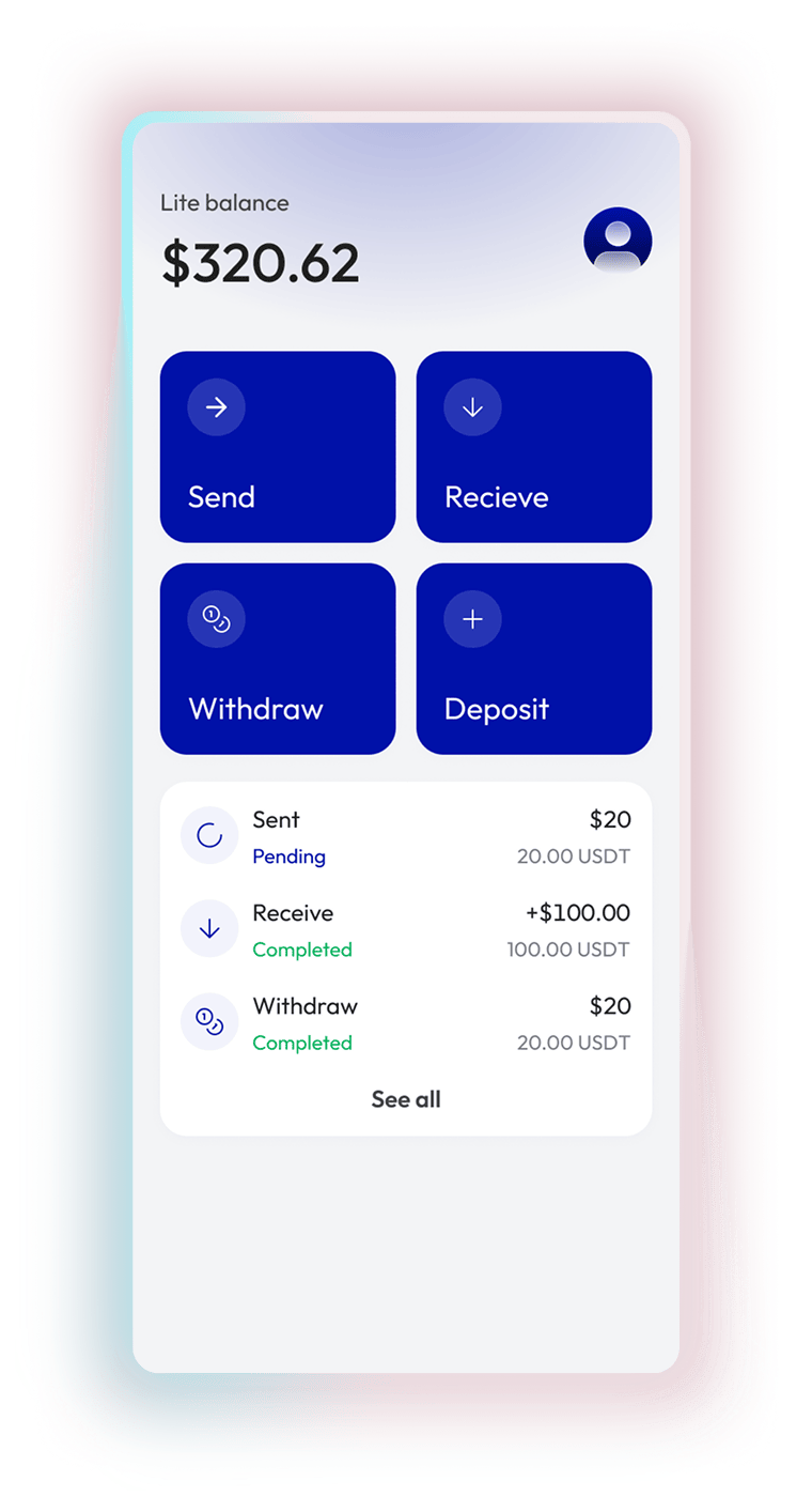 Lite balance screen