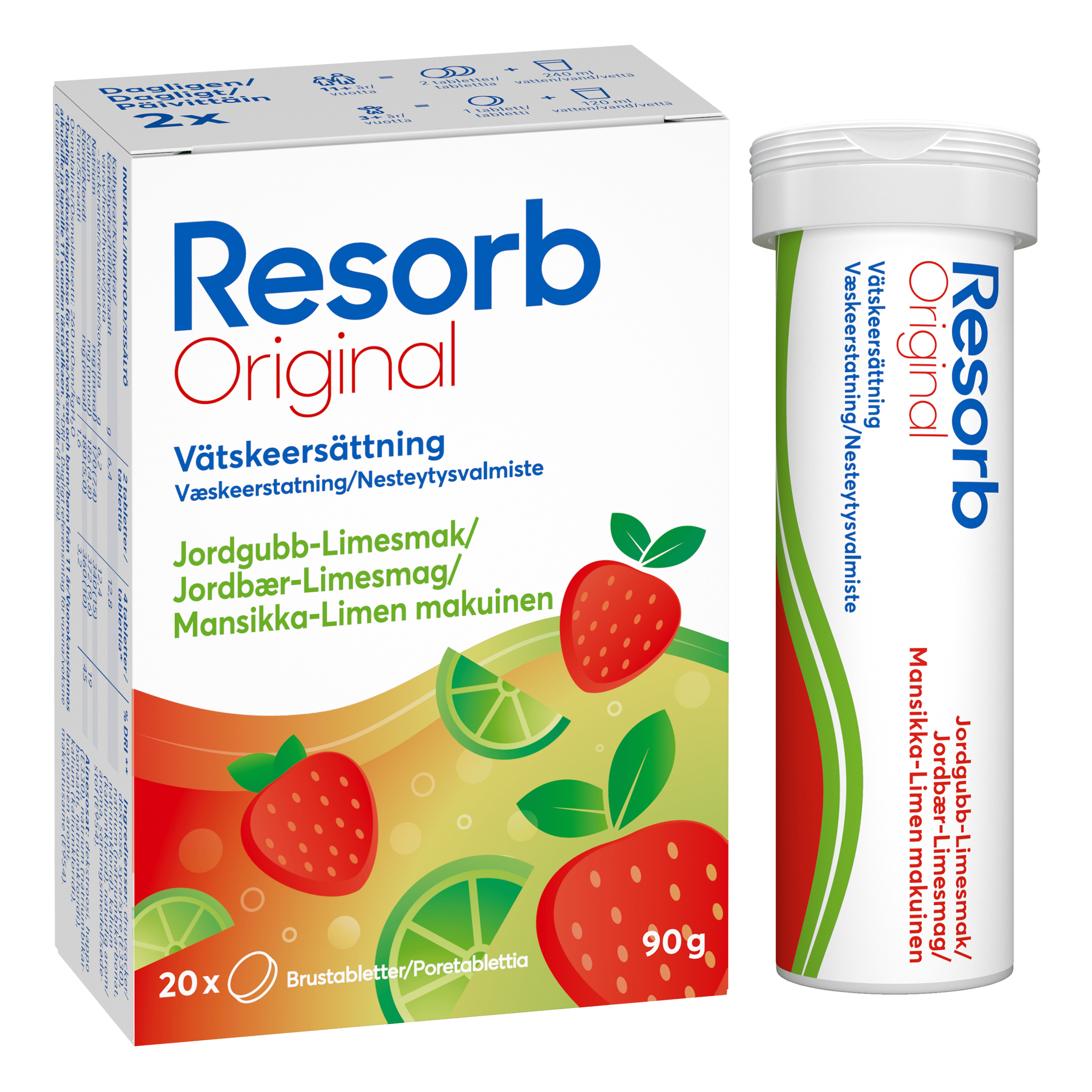 Resorb Freyðitöflur Strawberry Lime 20 stk